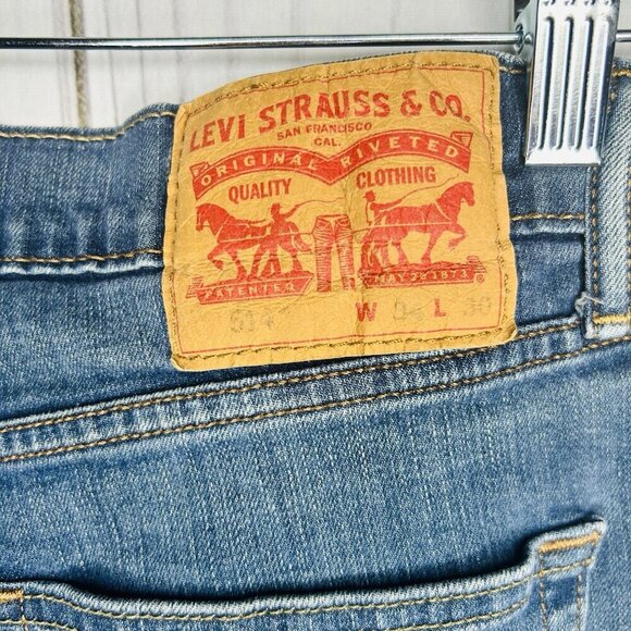 Levis Jeans Mens Sz 34x30 Blue Denim 514 Straight Leg Stretch - Picture 6 of 7